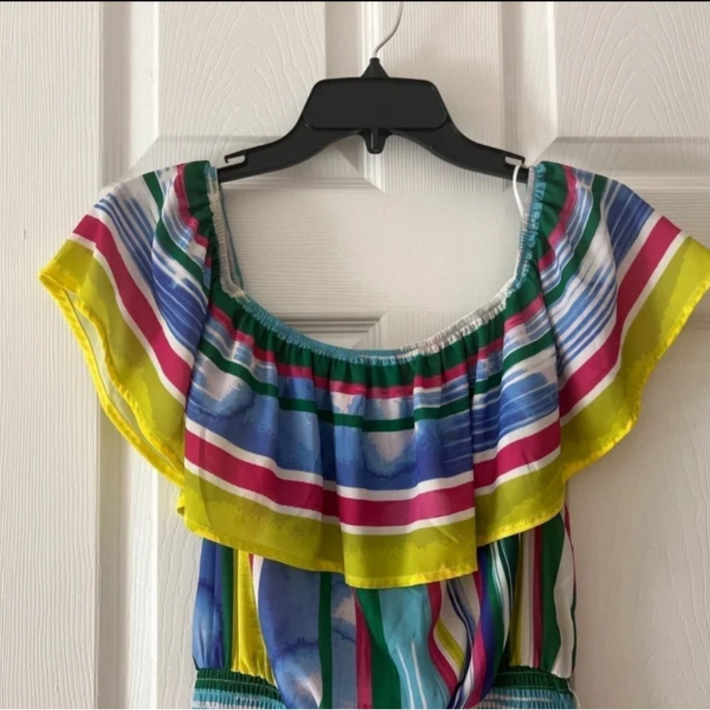 HER BOTTARI MULTICOLORE RUFFLE MINI DRESS - Picture 5 of 6